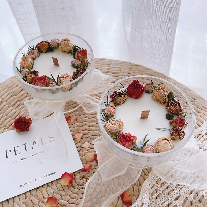 Shuflower – Aromatherapy Candle with Dried Flowers | Handmade Soy Wax Candle for Relaxation & Sleep