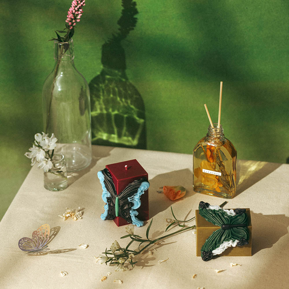 Shuflower – Butterfly Scented Candle | Handmade Soybean Wax Candle with Natural Aroma & Diffusion