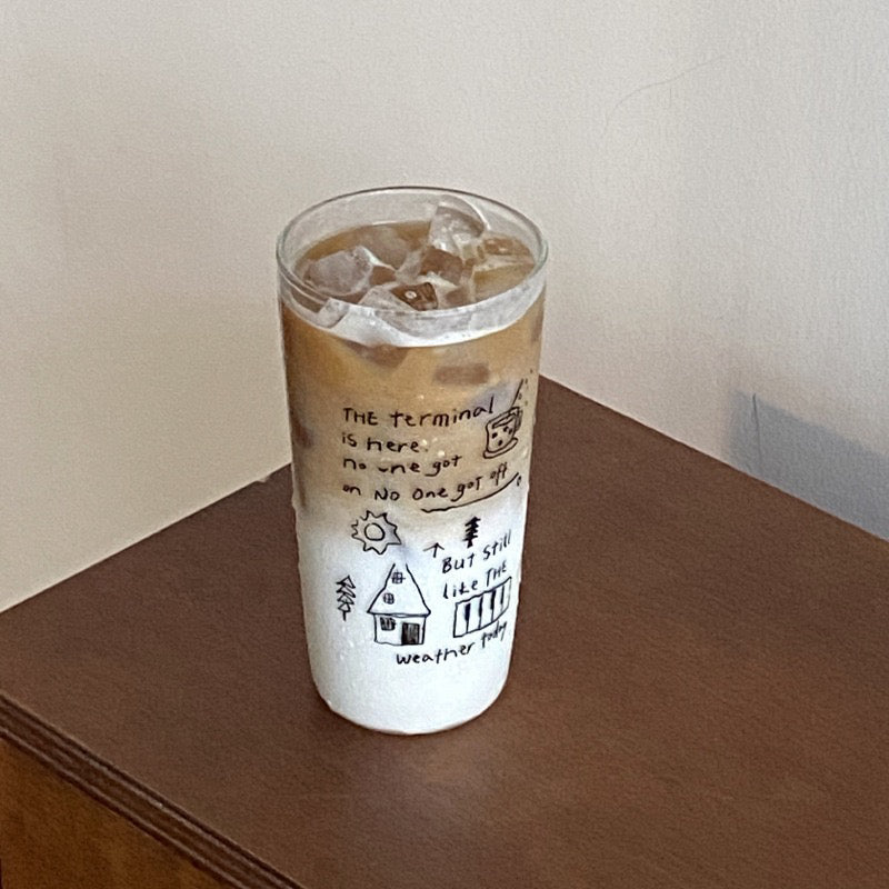 Clear Glass Cup 400ml – High Borosilicate Water Tumbler with Hand-Drawn Art Design – Minimalist Drinkware for Juice, Milk, Tea – Lightweight Aesthetic Glass for Men & Women