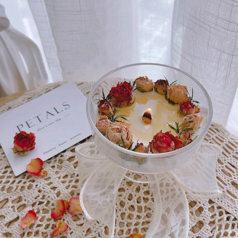 Shuflower – Aromatherapy Candle with Dried Flowers | Handmade Soy Wax Candle for Relaxation & Sleep