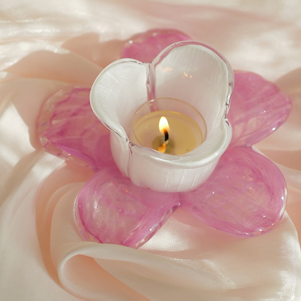 Shuflower – Flower Glass Candlestick | Blown Glass Flower Candle Holder