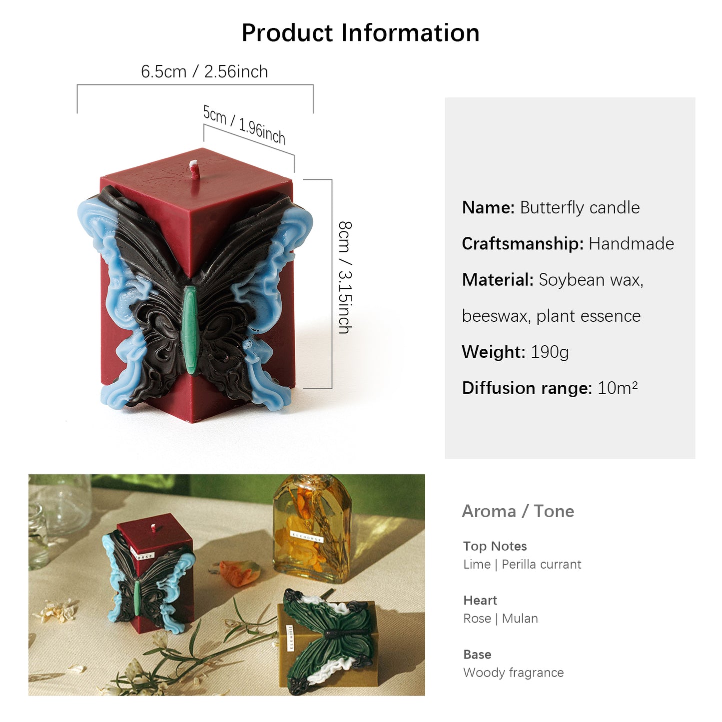 Shuflower – Butterfly Scented Candle | Handmade Soybean Wax Candle with Natural Aroma & Diffusion
