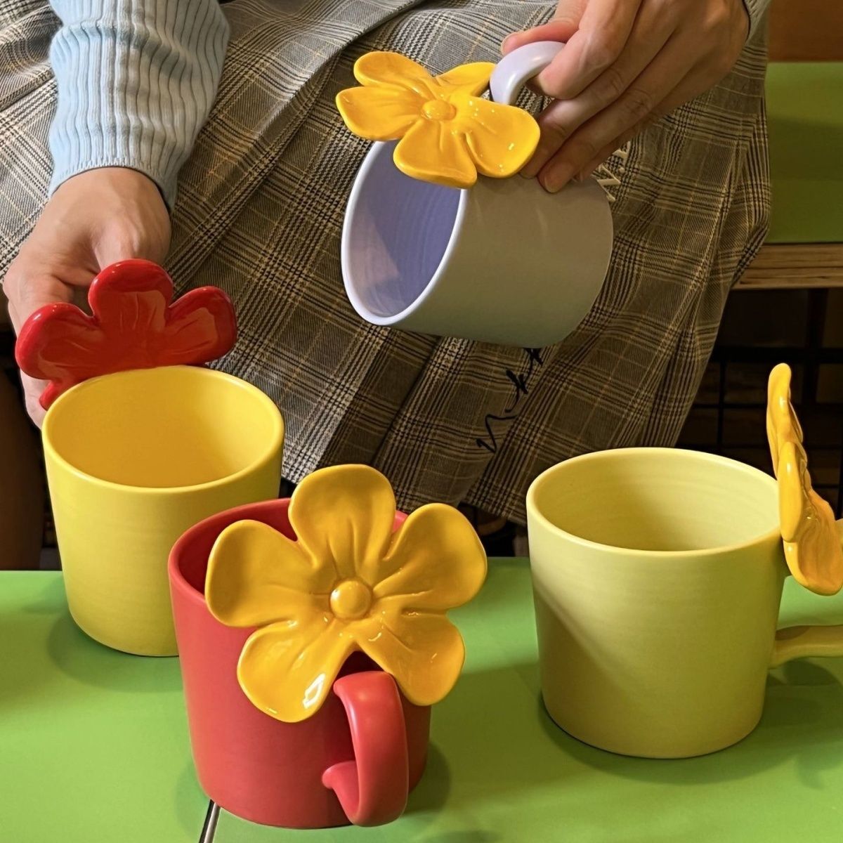 Ceramic high-end flower mug coffee cup for friends, lovers, holiday gifts