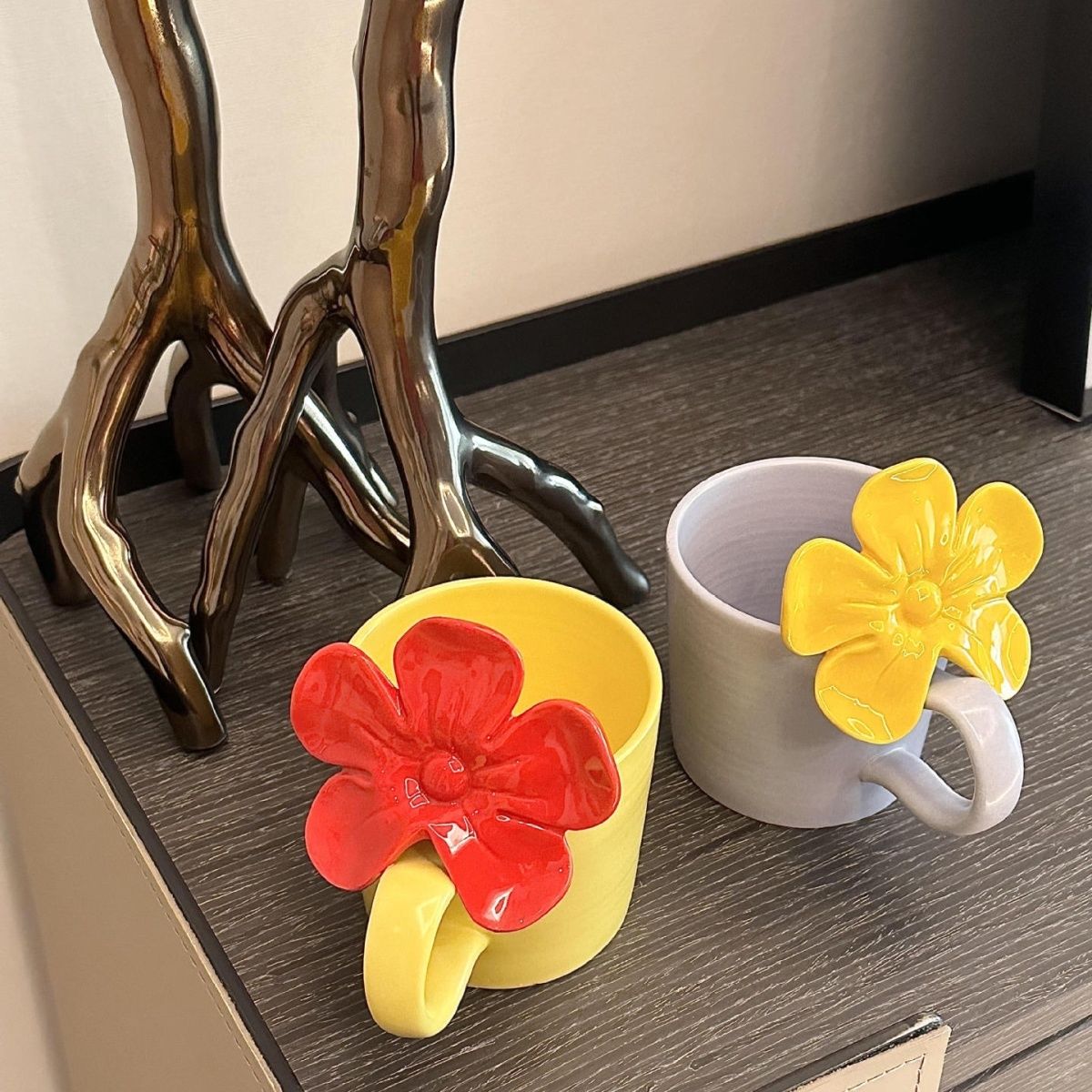 Ceramic high-end flower mug coffee cup for friends, lovers, holiday gifts