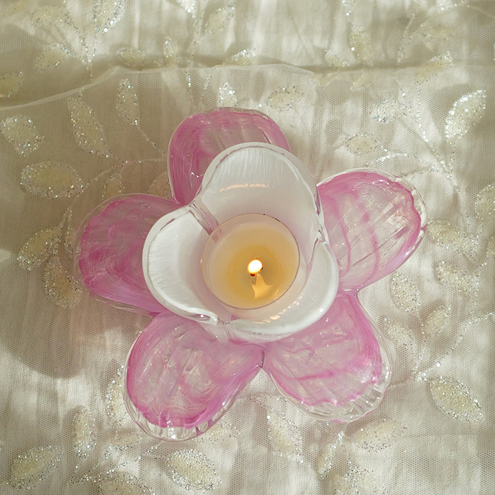 Shuflower – Flower Glass Candlestick | Blown Glass Flower Candle Holder