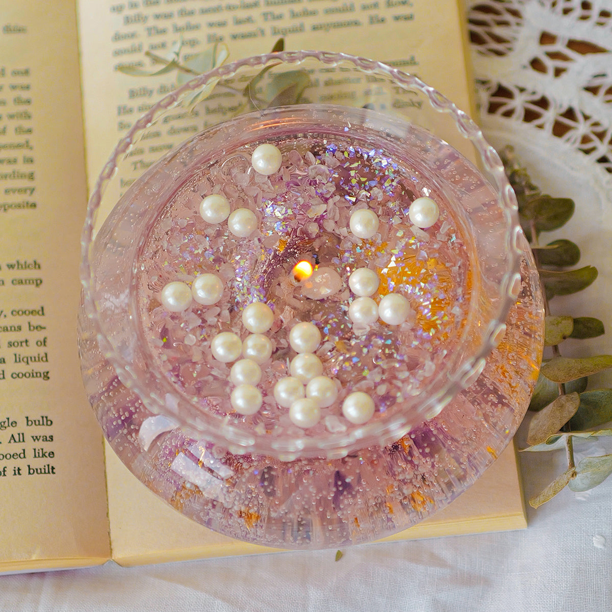 Bubble Koi Fish Aromatherapy Candle | Handmade Jelly Wax with Amethyst & Citrine Koi Fish - Shuflower