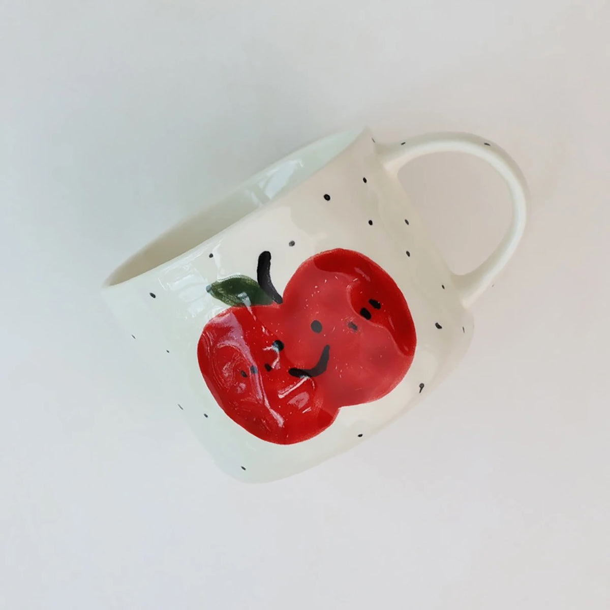 Shuflower - Christmas Hand-Painted Apple Mug | Cute Ceramic Couple Coffee Cup | Holiday Gift 300–400ml