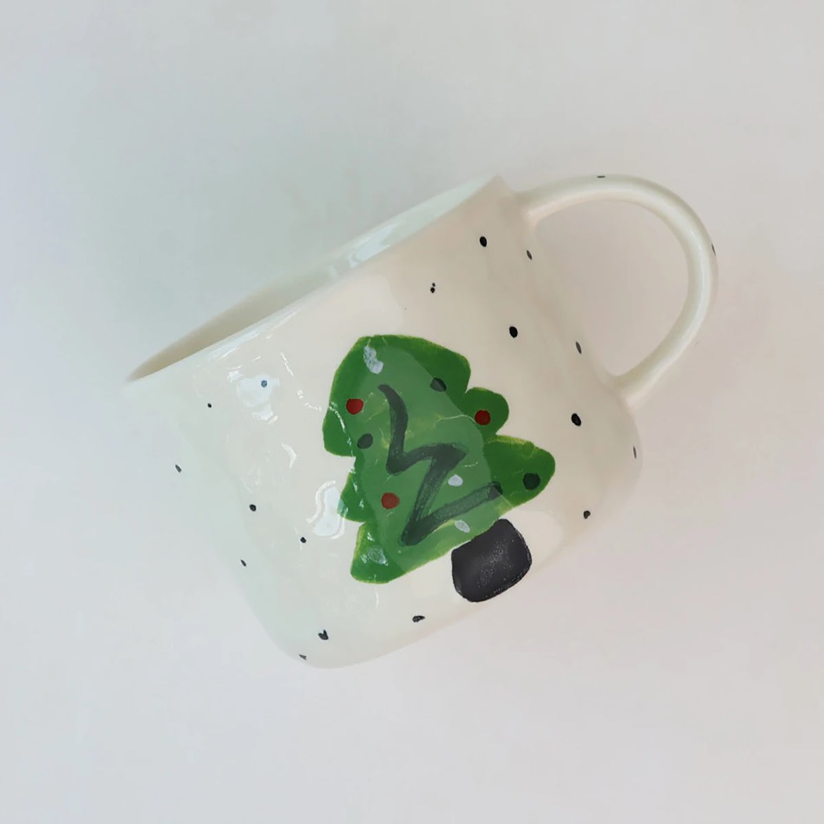 Shuflower - Christmas Hand-Painted Apple Mug | Cute Ceramic Couple Coffee Cup | Holiday Gift 300–400ml