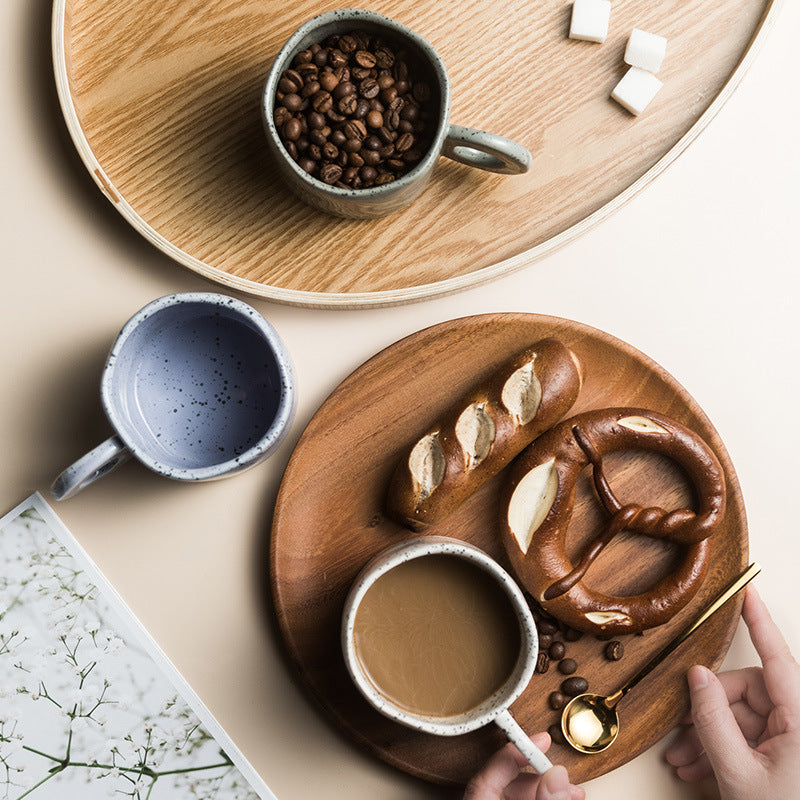 Shuflower - INS Nordic Vintage Ceramic Mug | Hand-Pinched Irregular Design | 300ml Breakfast Milk & Coffee Cup