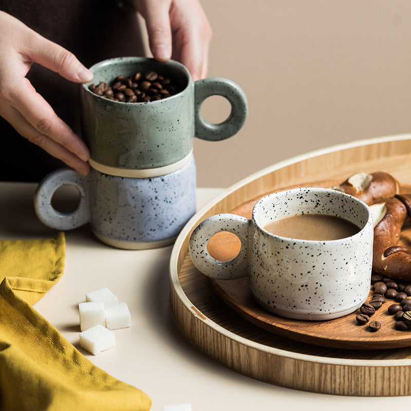 Shuflower - INS Nordic Vintage Ceramic Mug | Hand-Pinched Irregular Design | 300ml Breakfast Milk & Coffee Cup