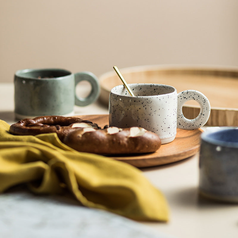 Shuflower - INS Nordic Vintage Ceramic Mug | Hand-Pinched Irregular Design | 300ml Breakfast Milk & Coffee Cup