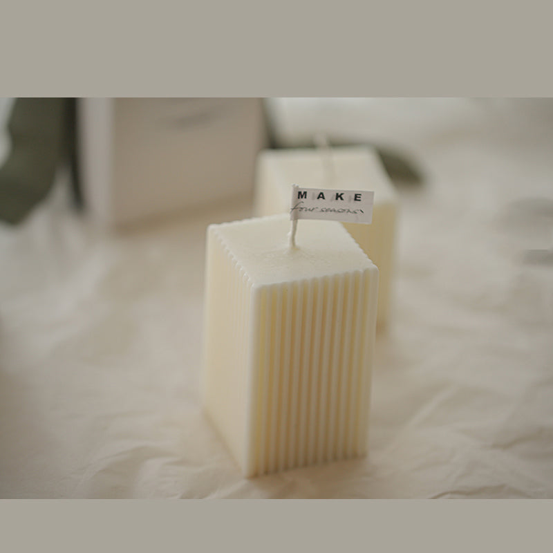 Shuflower – Square Long Candle | Handmade Soybean Wax Candle with Floral & Woody Fragrance