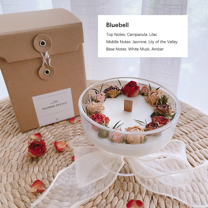 Shuflower – Aromatherapy Candle with Dried Flowers | Handmade Soy Wax Candle for Relaxation & Sleep