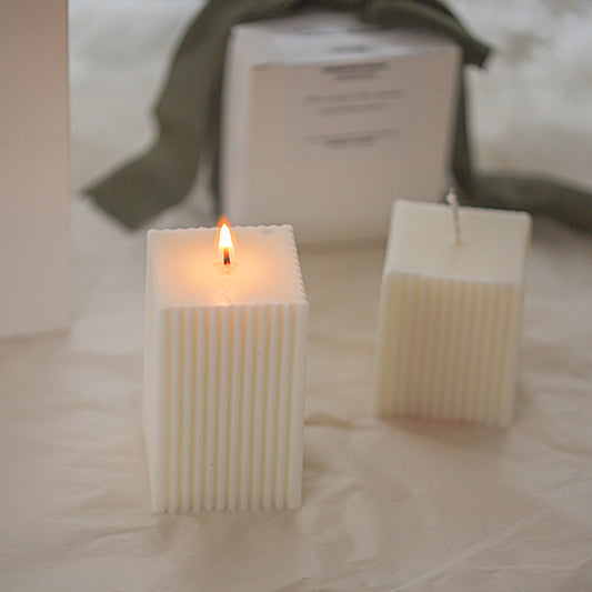 Shuflower – Square Long Candle | Handmade Soybean Wax Candle with Floral & Woody Fragrance