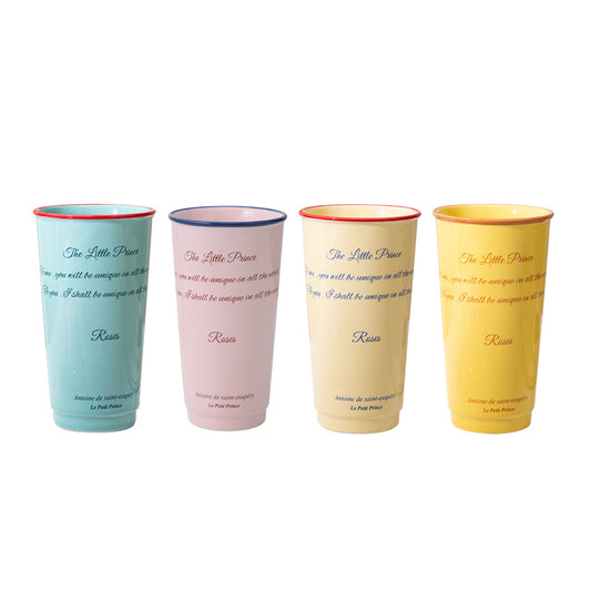 Shuflower - INS Style Ceramic Travel Mug | 580ml Large Capacity Office Water Cup | High-Aesthetic Couple Mug for Girls