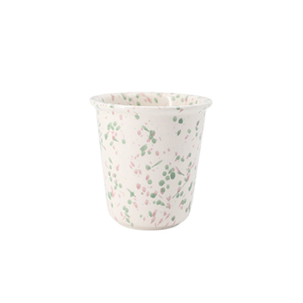 Handmade Splash Ink Ceramic Cup – Red – 280ml Artistic Tumbler, Unique Glazed Stoneware, Modern Home Coffee & Tea Cup, 9.4cm – 4 Colors Available