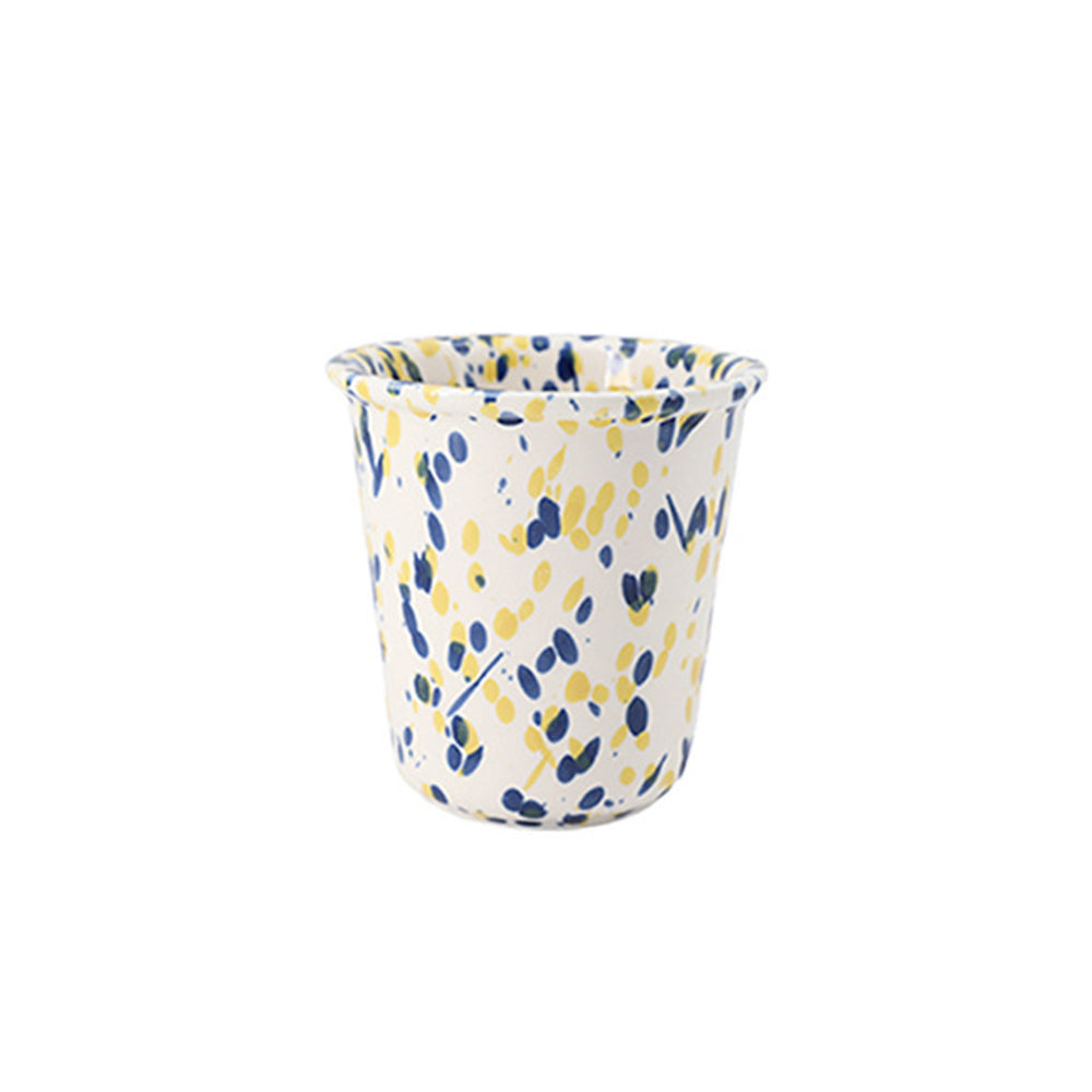 Handmade Splash Ink Ceramic Cup – Red – 280ml Artistic Tumbler, Unique Glazed Stoneware, Modern Home Coffee & Tea Cup, 9.4cm – 4 Colors Available