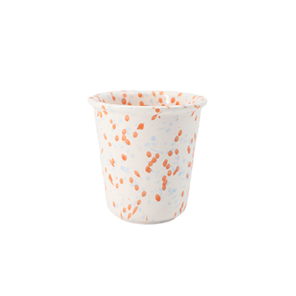 Handmade Splash Ink Ceramic Cup – Red – 280ml Artistic Tumbler, Unique Glazed Stoneware, Modern Home Coffee & Tea Cup, 9.4cm – 4 Colors Available