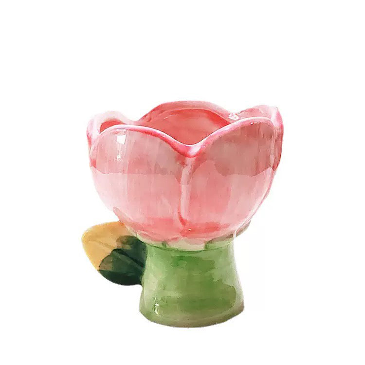 Tulip Ceramic Mug 300ml – Flower Shaped Coffee Cup with Hand-Painted Underglaze Finish – Artistic Floral Drinkware for Tea, Milk, Latte – Gift for Women, Girls & Flower Lovers