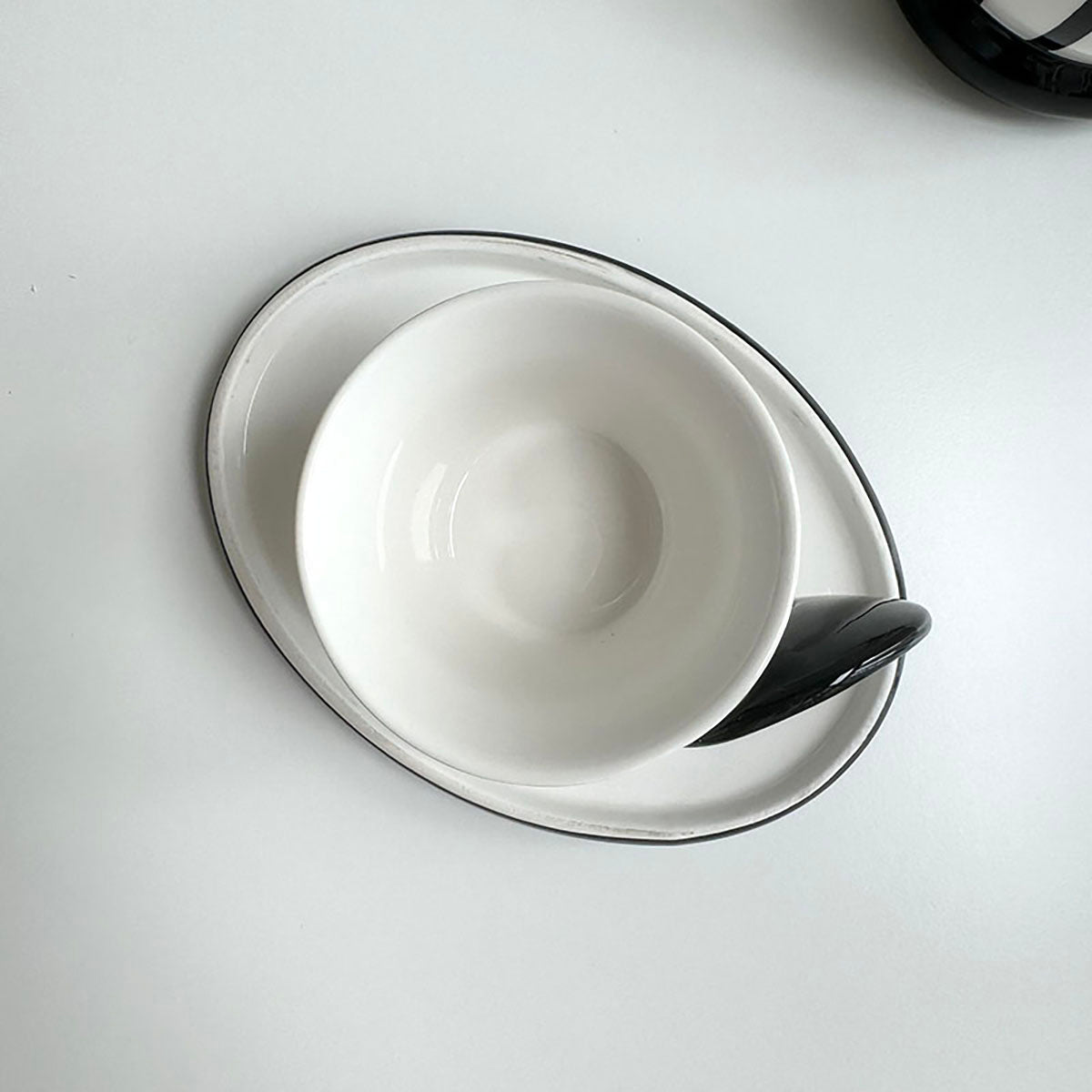 Shuflower - Button Design Ceramic Coffee Cup & Saucer | 250ml High-Aesthetic Ceramic Mug | Gift Box Included