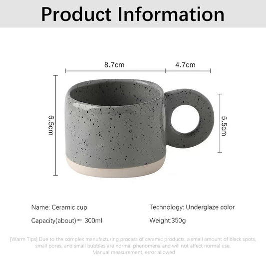 Shuflower - INS Nordic Vintage Ceramic Mug | Hand-Pinched Irregular Design | 300ml Breakfast Milk & Coffee Cup
